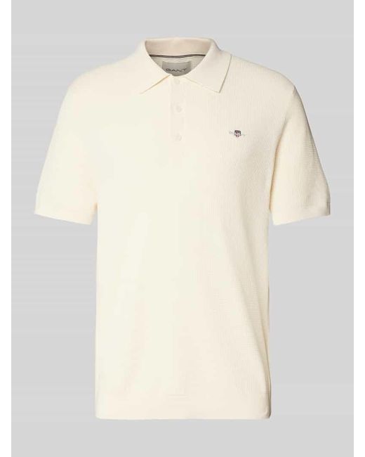 Gant Regular Fit Poloshirt mit Strukturmuster in Natural für Herren