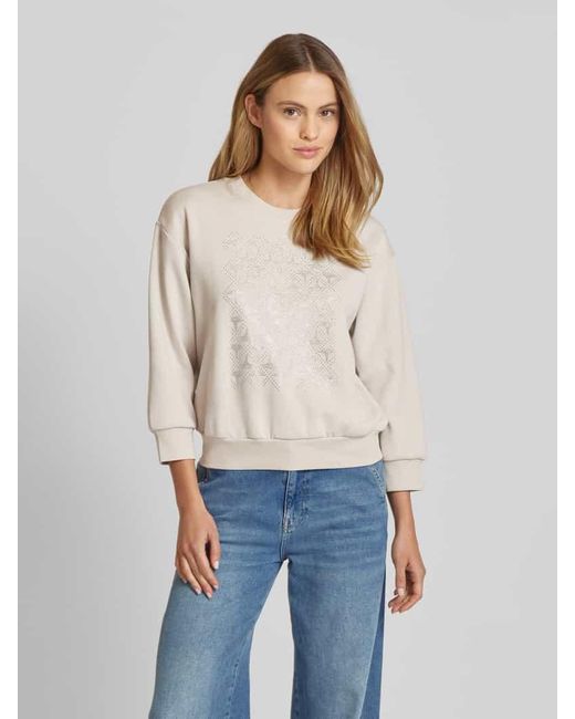 Joop! Natural Sweatshirt Mit Strassteinbesatz Modell 'Telissa'