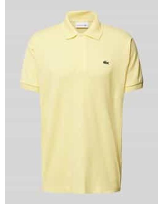 Lacoste Classic Fit Poloshirt Met Labeldetail in het Yellow voor heren