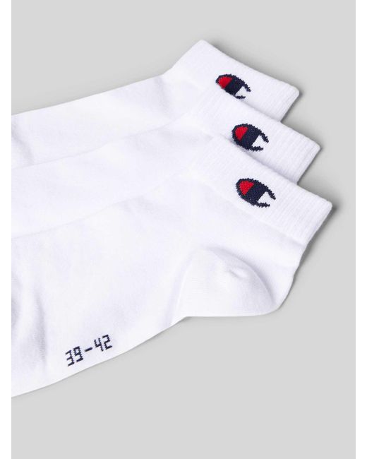 Champion Socken mit Logo-Detail Modell 'QUARTER' im 3er-Pack in White für Herren