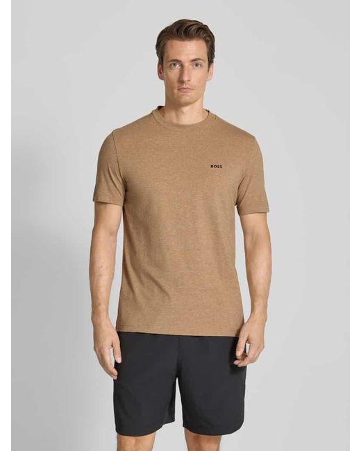 Boss Regular Fit T-Shirt aus Baumwoll-Mix Modell 'TEE' in Natural für Herren