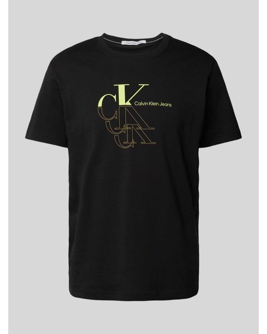 Calvin Klein T-shirt Met Labelprint in het Black voor heren