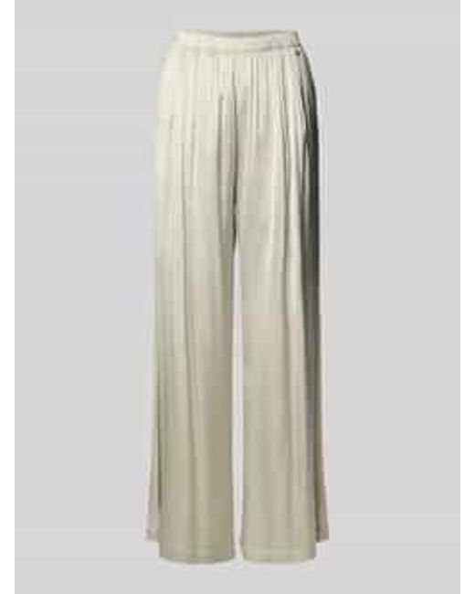 Mos Mosh Wide Leg Stoffen Broek Met Platte Plooien in het Natural