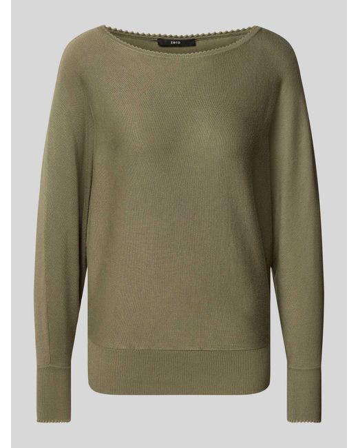 Zero Gebreide Pullover Met Boothals in het Green