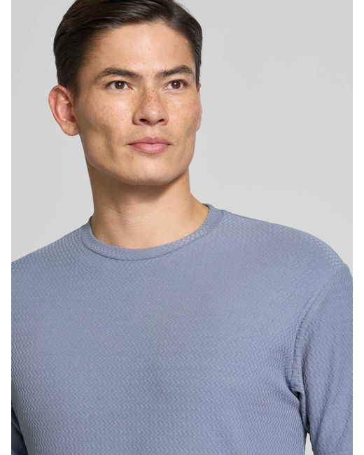 Drykorn T-shirt Met Geribde Ronde Hals in het Blue voor heren
