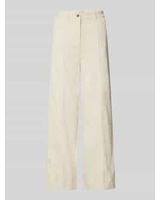 Ichi Wide Leg Corduroy Broek Met Bandplooien in het White