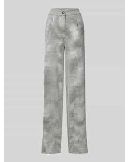 Ichi Wide Leg Stoffen Broek Met Knoopsluiting in het Gray