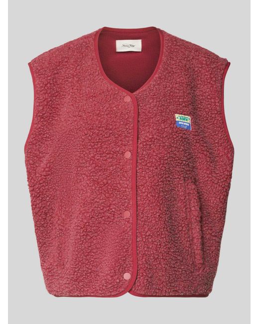 American Vintage Bodywarmer Met Ronde Hals Model 'Hoktown' in het Red