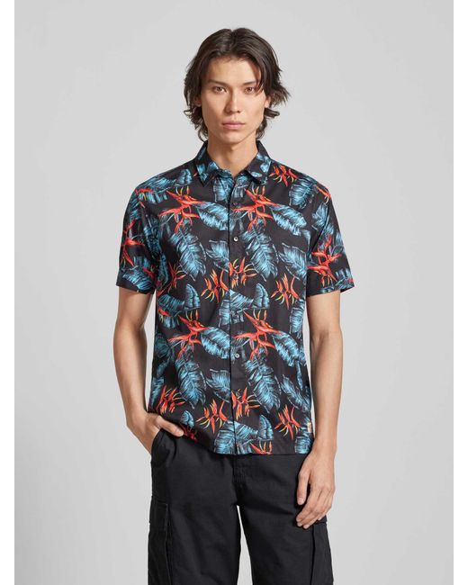 Superdry Slim Fit Freizeithemd mit Allover-Print Modell 'HAWAIIAN' in Blue für Herren