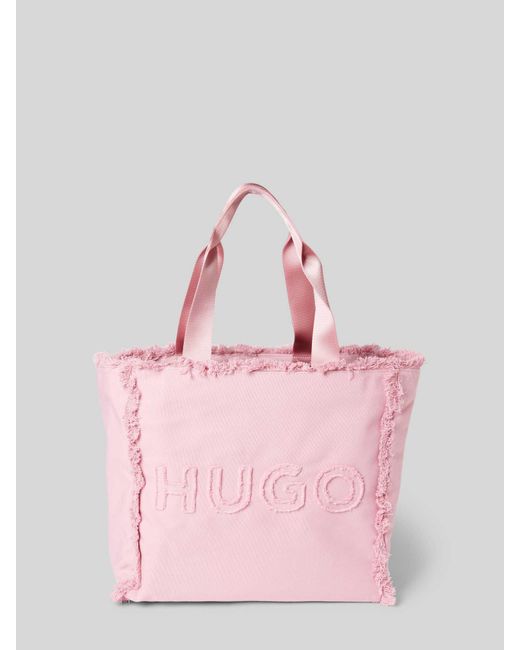 HUGO Pink Handtasche mit Label-Stitching Modell 'Becky'