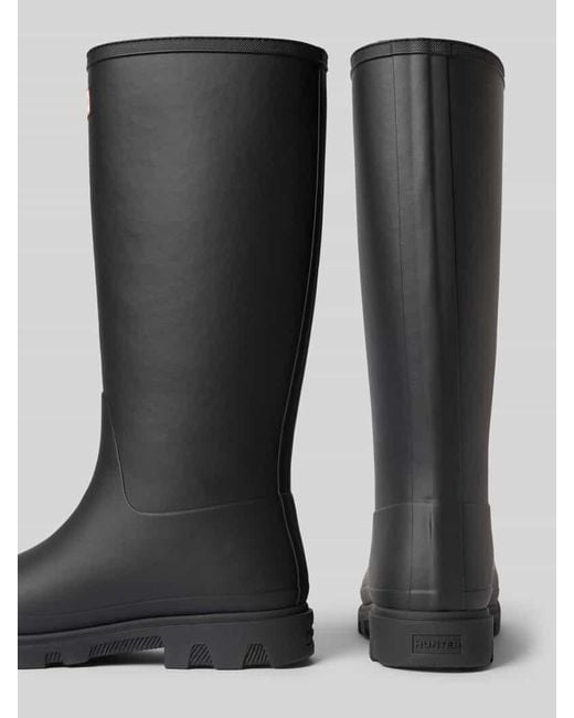 Hunter Black Stiefel mit Label-Patch