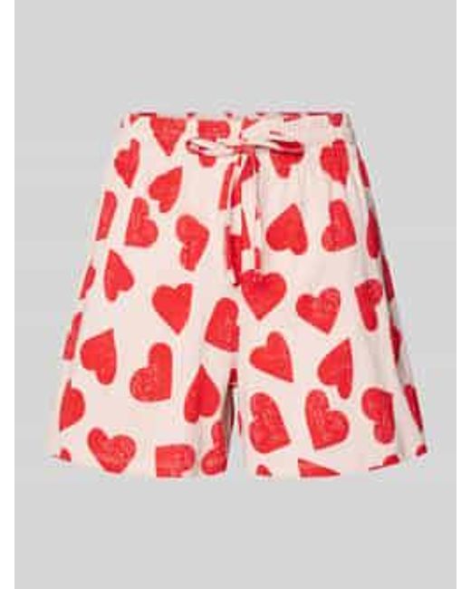 Jake*s Relaxed Fit Korte Pyjamabroek Met Elastische Band in het Red