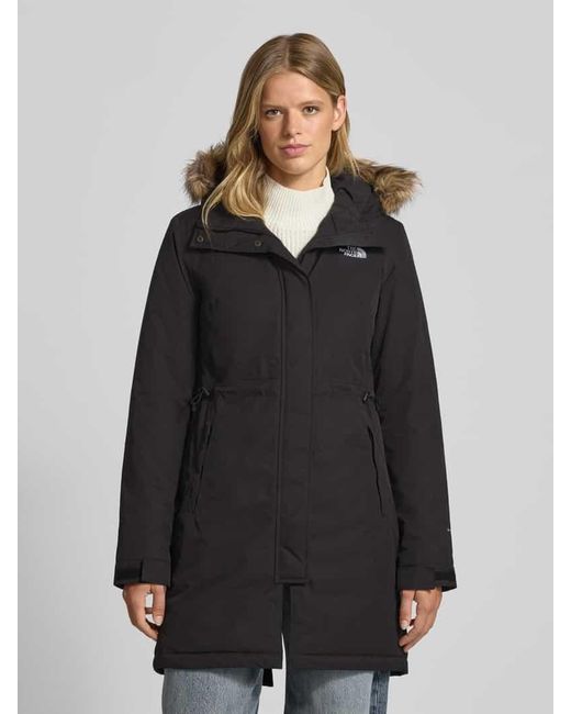 The North Face Black Funktionsparka mit Logo-Stitching Modell 'Zaneck'