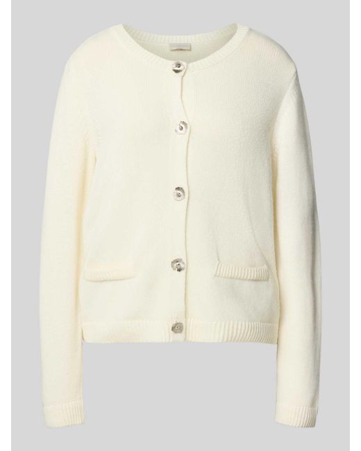 Milano Italy Regular Fit Gebreid Jack Met Viscose En Kasjmier in het Natural