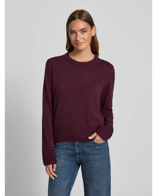 Tom Tailor Purple Regular Fit Strickpullover aus Baumwoll-Kaschmir-Mix