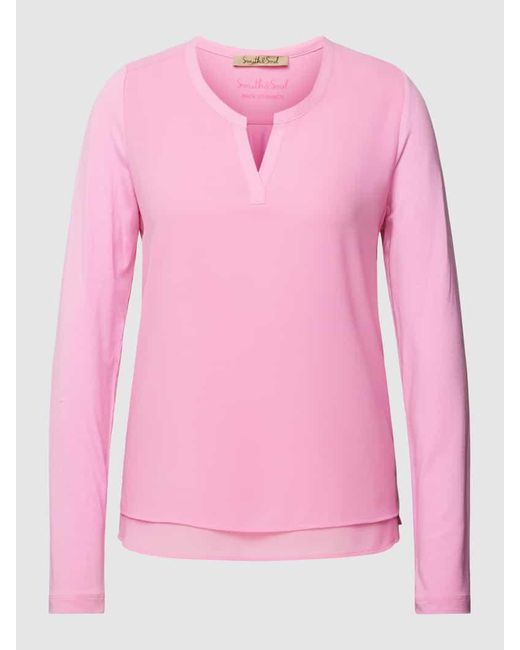 Smith & Soul Pink Bluse mit Tunikakragen Modell 'Mix and Match'