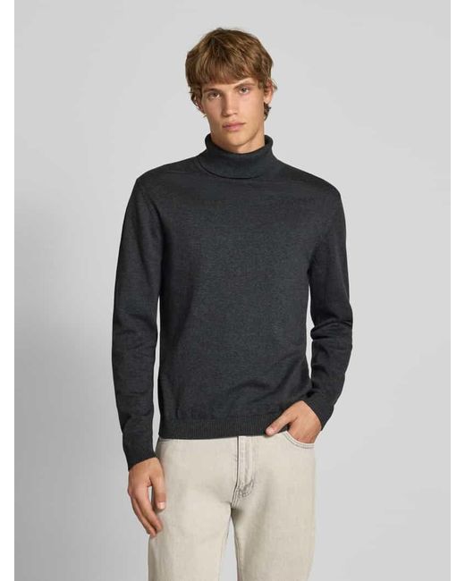 Jack & Jones Rollkragenpullover mit Rippenbündchen in Black für Herren