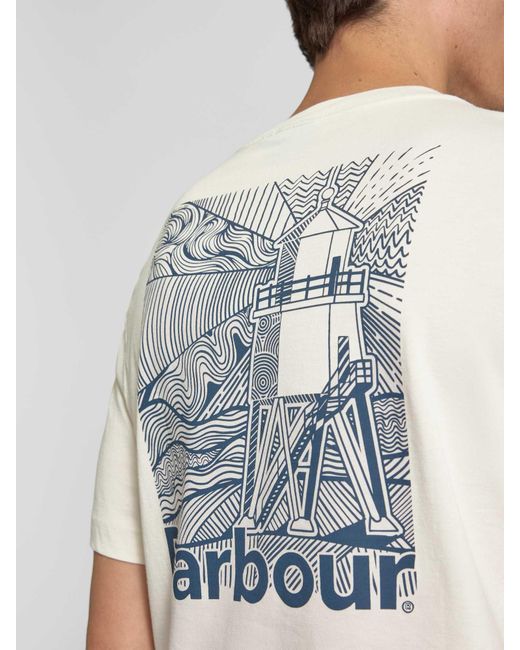 Barbour Regular Fit T-shirt Van Puur Katoen in het Natural voor heren