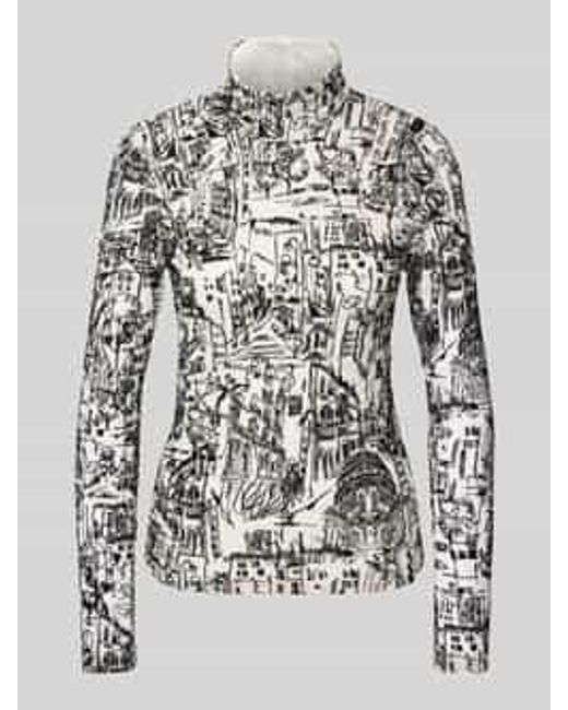 Marc Cain Shirt Met Lange Mouwen En Opstaande Kraag in het Gray