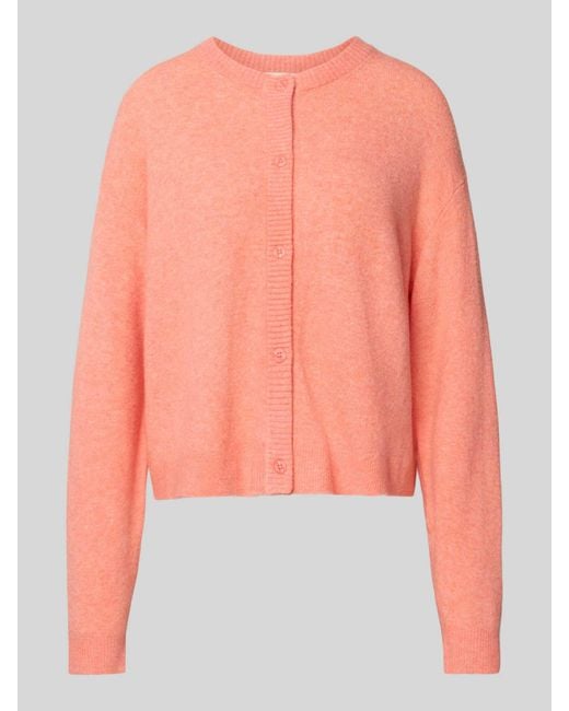 American Vintage Oversized Gebreid Jack Met Knoopsluiting, Model 'Damsville' in het Pink