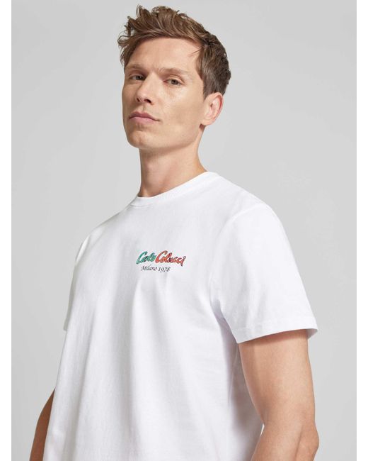 carlo colucci T-shirt Met Labelprint in het White voor heren