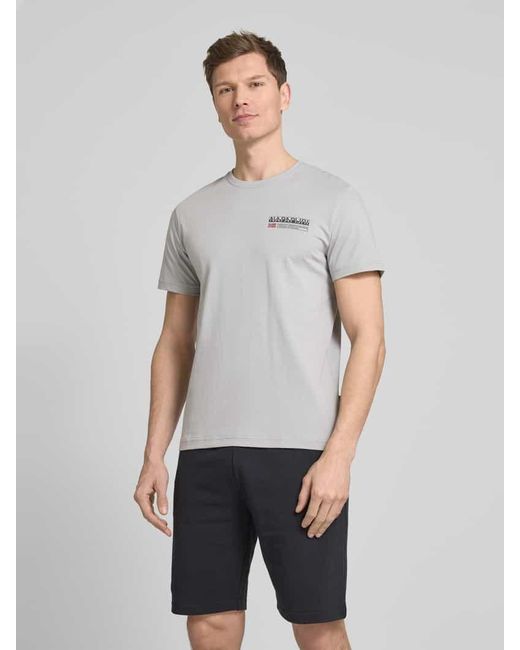Napapijri T-Shirt mit Label-Print Modell 'KASBA' in Gray für Herren