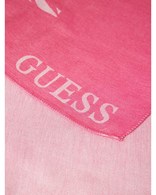 Guess Schal mit Label-Stitching in Pink für Herren