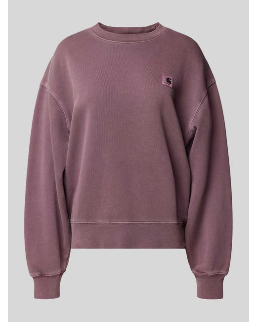 Carhartt Oversized Sweatshirt Met Ribboorden, Model 'Nelson' in het Purple