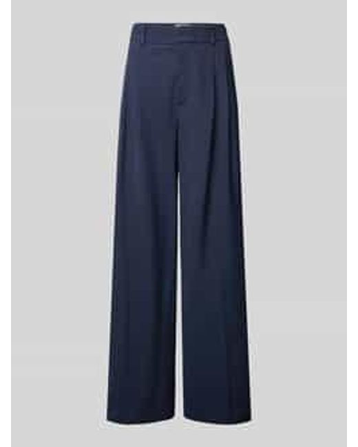 Mos Mosh Wide Leg Pantalon Met Bandplooien, Model 'Kay Piet' in het Blue
