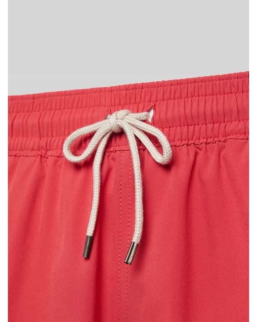 Polo Ralph Lauren Badehose in unifarbenem Design mit elastischem Bund in Red für Herren