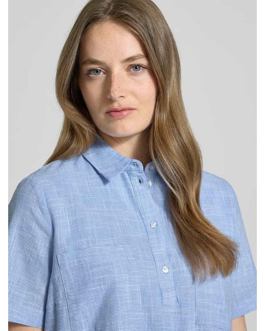 Tom Tailor Blue Regular Fit Blusenkleid aus reiner Baumwolle