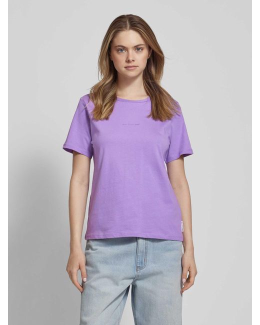 Marc O' Polo Purple T-Shirt mit Label-Print