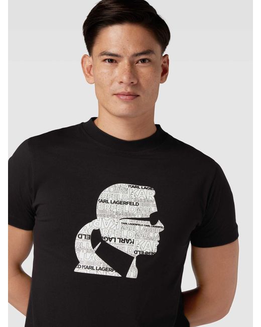 Karl Lagerfeld T-Shirt mit Label-Print in Black für Herren