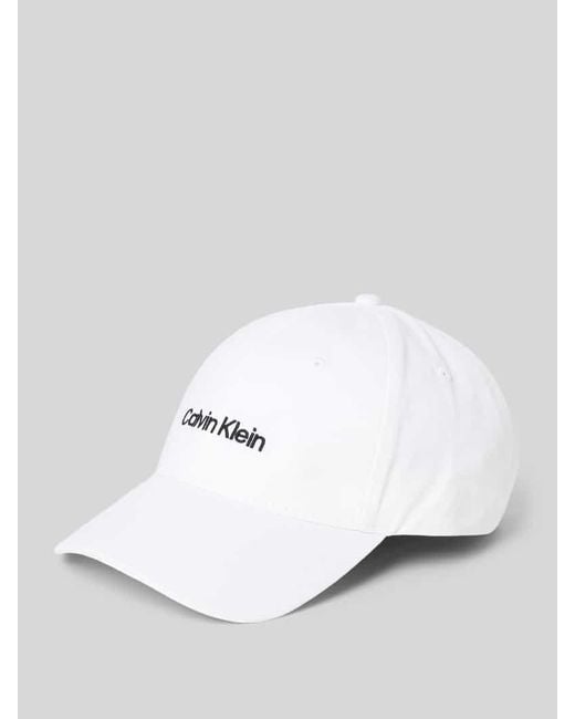 Calvin Klein Base Cap mit Logo-Stitching Modell 'Baseball' in White für Herren