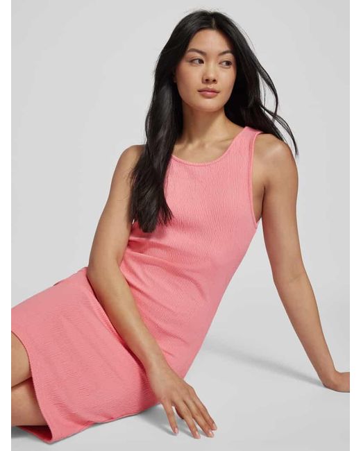 B.Young Pink Knielanges Kleid mit Strukturmuster Modell 'Rimanila'