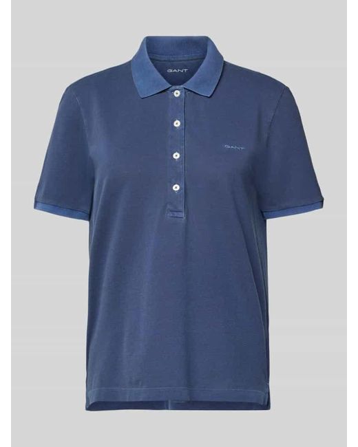 Gant Blue Poloshirt mit kurzer Knopfleiste