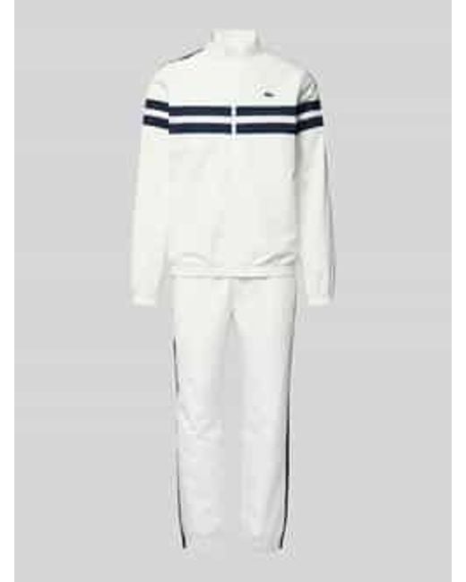 Lacoste Regular Fit Trainingspak Met Contraststrepen in het White voor heren