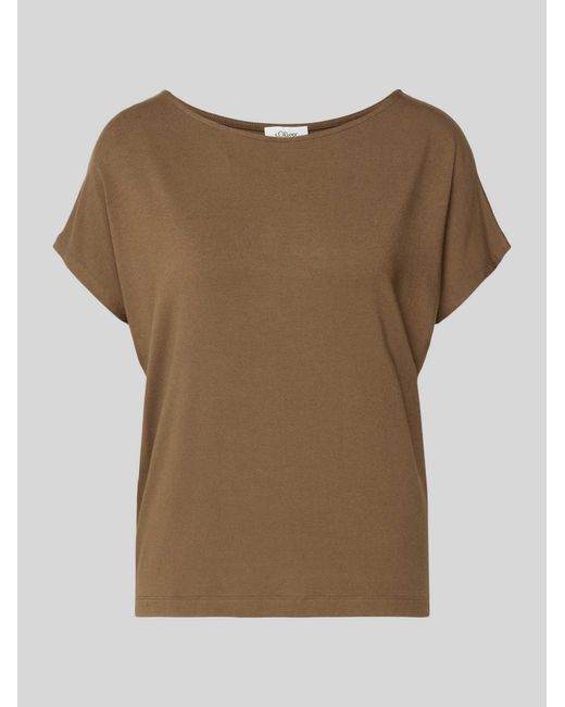 S.oliver Relaxed Fit T-Shirt Van Viscosemix in het Brown
