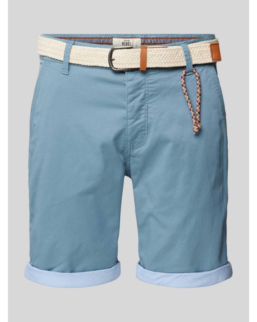 Redefined Rebel Regular Fit Shorts mit Gürtel in Blue für Herren