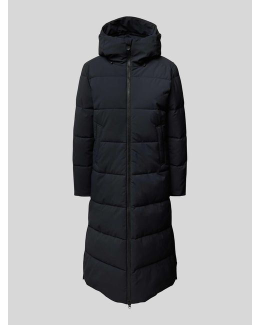 Save The Duck Gewatteerde Lange Jas Met Capuchon, Model 'Missy' in het Blue