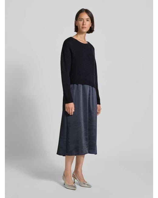 ROBE LÉGÈRE Blue Midikleid im Double-Layer-Look