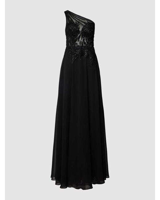 Luxuar Black Abendkleid mit One-Shoulder-Träger
