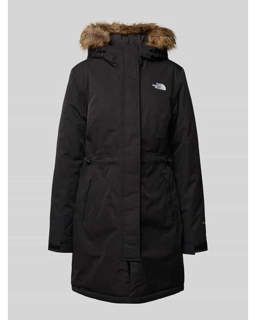 The North Face Black Funktionsparka mit Logo-Stitching Modell 'Zaneck'