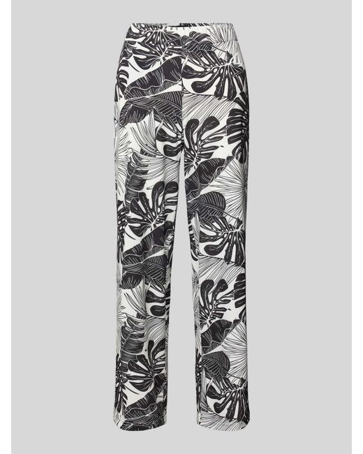 SteHmann Broek Met Verkorte Pasvorm En Elastische Band, Model 'Filiz' in het White