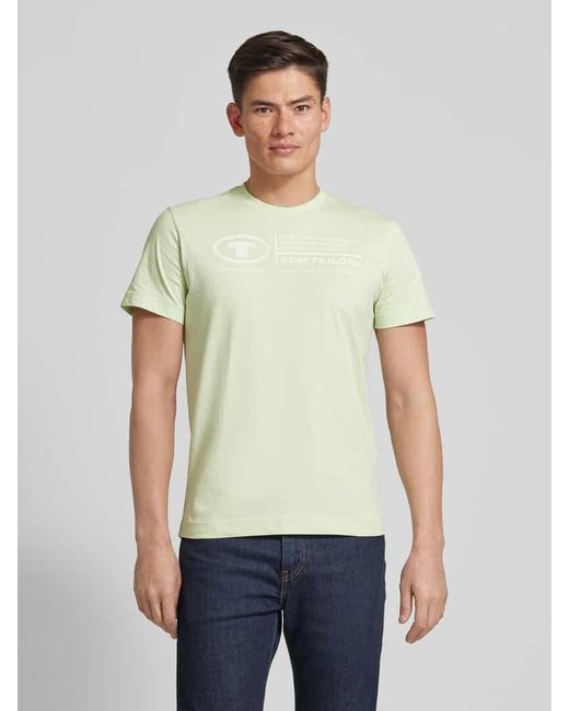 Tom Tailor T-Shirt mit Label-Print in Green für Herren