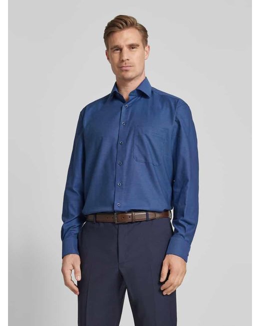 Eterna Comfort Fit Business-Hemd mit Kentkragen in Blue für Herren