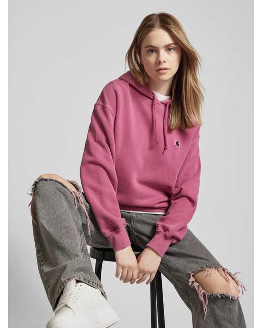 Carhartt Pink Oversized Hoodie mit Label-Patch Modell 'NELSON'