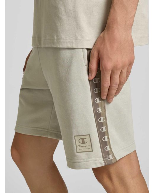 Champion Sweatshorts Met Logoprint, Model 'Tape' in het Natural voor heren