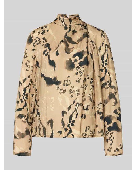Jake*s Natural Bluse aus Viskose mit Stehkragen