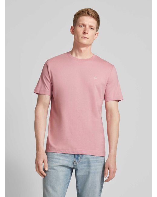 Marc O' Polo T-Shirt mit Label-Print in Pink für Herren